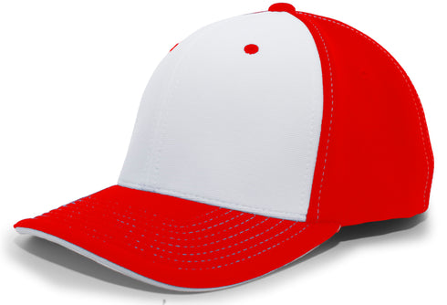 Pacific Headwear M2 Performance Contrast Flexfit® Cap (398F), Color 'WhiteRedRed'